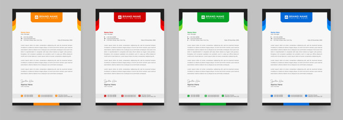 Modern Creative & Clean business style letterhead bundle of your corporate project design. Letter head Pad layout vector illustration