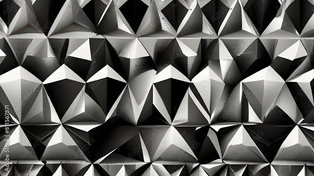 Aufkleber seamless geometric vector background.black figures on white background generative ai