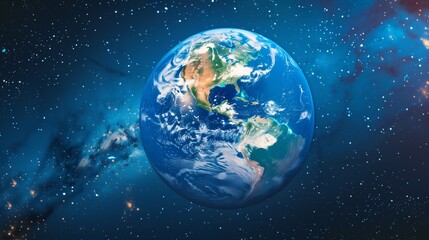 Obraz premium perspective view of Earth from space. Blue Planet. Outer Space.