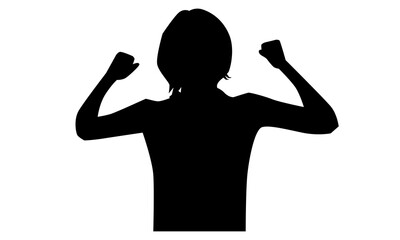 silhouette of woman shows her biceps