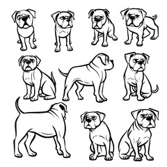 Dog vector, line art Dog, Dog outline, Dog svg, Dog png, Dog illustration, Labrador Retriever Dog, German Shepherd Dog, Golden Retriever Dog, Bulldog Dog, Beagle Dog, Poodle Dog, Boxer Dog, Dachshund 