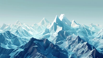 Mountains low poly style, digital illustration generative AI hyper realistic 