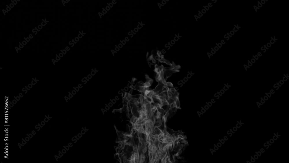Poster 3d rendering grey fire animation isolated on dark background