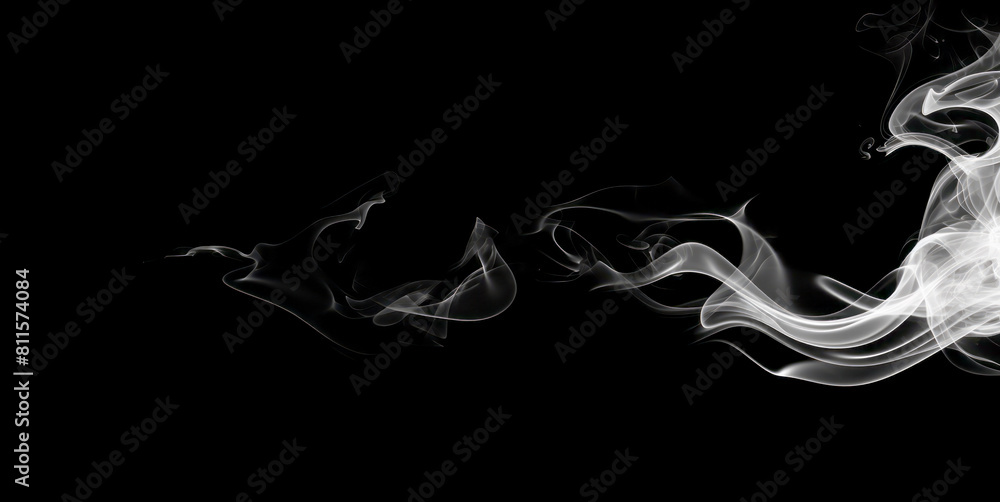 Aufkleber abstract smoke swirls in grayscale on a dark background, conveying a concept of flow and elegance. g