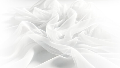 Elegant white fabric texture with soft folds, realistic photographic style, on a light background, concept of purity. Generative AI
