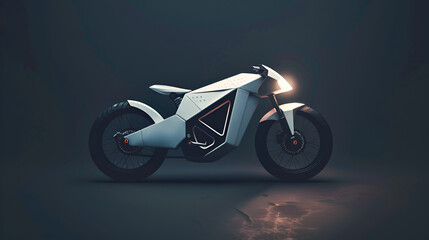 A modern bike innovation transportation futuristic  design illuminated on black background