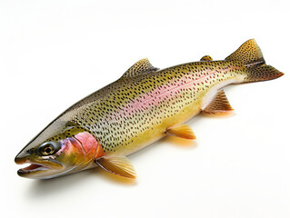 Naklejka premium A rainbow trout is shown on a white background.