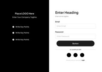 Signup & Password Webpage