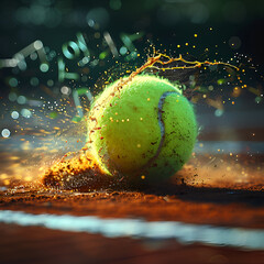Tennisball am Abend, made by AI
