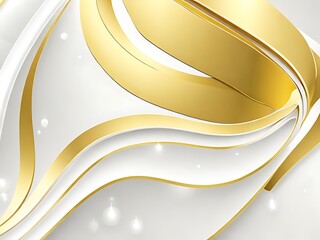 golden and white abstract background with waves