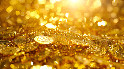 Golden glitter Luxury Elegant Holiday Celebration Exquisite bokeh background
