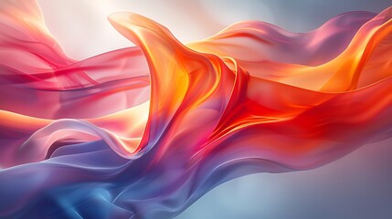 An abstract representation of the US flag with floating 3D ribbons swirling through an ethereal backdrop, symbolizing freedom and fluidity.