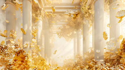 A wedding Shimmer Glitter Luxury Decorative Party Texture Golden background
