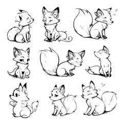 Baby Fox SVG, Fox Svg, Fox Clipart, Doodle Animal Svg, Doodle Fox Svg, Cute Fox Svg, Fox Png, Fox Vector, Jungle Animal Svg, Cute Baby Fox Svg, Fox Outline Svg, Kids Coloring Svg, Nursery Svg, Land An
