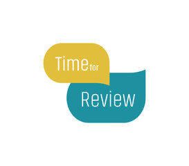 time for review sign on white background