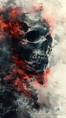 Spectral Skull Ablaze in Occult Mysticism - Cinematic Digital