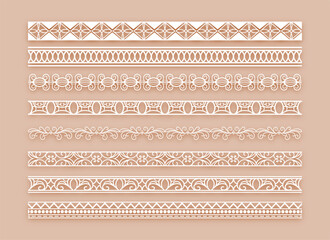 islamic inspired lace pattern border background in set
