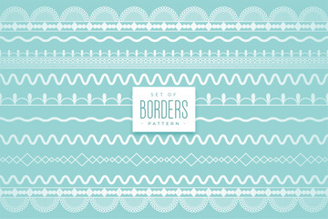 set of decorative lace pattern border banner design
