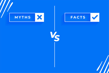 myths versus facts battle list concept with text space