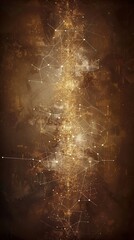 An elegant backdrop featuring a vertical network of soft gold and cream connections over a dark brown canvas, perfectly tailored for a text box centrally placed for visual balance