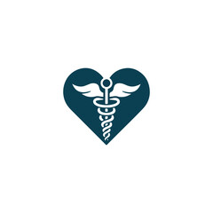 pharmaceutical logo design, healthcare logo design, Caduceus of Hermes healthcare icon, Medical Logo Vector
