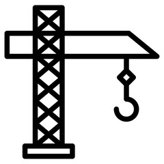 Crane Icon in Line Style