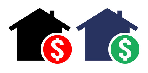 House price sale icons set design vector. Real estate market property economic investment.