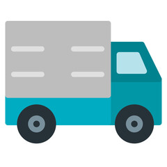 Delivery Truck Icon in Flat Style