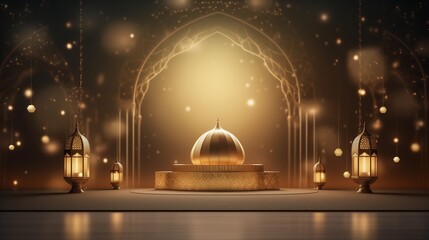 A magical Realistic Islamic New Year horizontal banner template