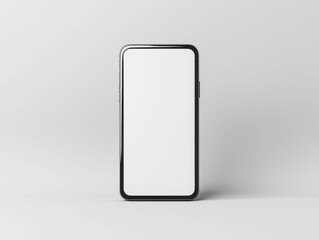 A smartphone with a blank screen on a white background, ideal for mockup purposes. Generative AI