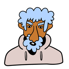 old men character portrait in doodle style in vector. line art for avatar design sticker coloring postcard poster print