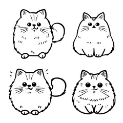 cat vector, line art cat, cat outline, cat svg, cat png, cat illustration, Persian cat, Siamese, Maine Coon, Persian, Ragdoll, Bengal, Scottish Fold, Sphynx, Abyssinian, Russian Blue, Norwegian Forest