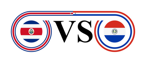 concept between costa rica vs paraguay. vector illustration isolated on white background