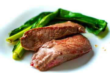 Steak cooked to perfection. Juicy and aromatic. Tender leeks that add a touch of freshness and...