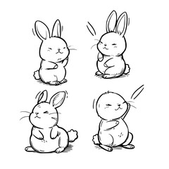 Baby Rabbit SVG, Rabbit Svg, Rabbit Clipart, Doodle Animal Svg, Doodle Rabbit Svg, Cute Rabbit Svg, Rabbit Png, Rabbit Vector, Jungle Animal Svg, Cute Baby Rabbit Svg, Rabbit Outline Svg, Kids Colorin