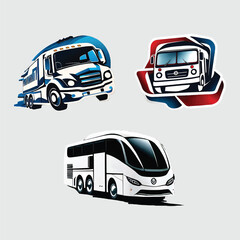 Illustration bus Transport  Company logo design vector