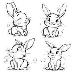 Baby Rabbit SVG, Rabbit Svg, Rabbit Clipart, Doodle Animal Svg, Doodle Rabbit Svg, Cute Rabbit Svg, Rabbit Png, Rabbit Vector, Jungle Animal Svg, Cute Baby Rabbit Svg, Rabbit Outline Svg, Kids Colorin