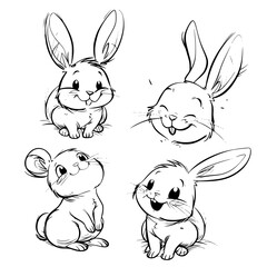 Baby Rabbit SVG, Rabbit Svg, Rabbit Clipart, Doodle Animal Svg, Doodle Rabbit Svg, Cute Rabbit Svg, Rabbit Png, Rabbit Vector, Jungle Animal Svg, Cute Baby Rabbit Svg, Rabbit Outline Svg, Kids Colorin