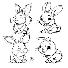 Baby Rabbit SVG, Rabbit Svg, Rabbit Clipart, Doodle Animal Svg, Doodle Rabbit Svg, Cute Rabbit Svg, Rabbit Png, Rabbit Vector, Jungle Animal Svg, Cute Baby Rabbit Svg, Rabbit Outline Svg, Kids Colorin