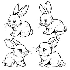 Baby Rabbit SVG, Rabbit Svg, Rabbit Clipart, Doodle Animal Svg, Doodle Rabbit Svg, Cute Rabbit Svg, Rabbit Png, Rabbit Vector, Jungle Animal Svg, Cute Baby Rabbit Svg, Rabbit Outline Svg, Kids Colorin