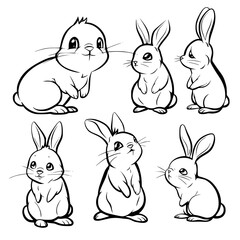 Baby Rabbit SVG, Rabbit Svg, Rabbit Clipart, Doodle Animal Svg, Doodle Rabbit Svg, Cute Rabbit Svg, Rabbit Png, Rabbit Vector, Jungle Animal Svg, Cute Baby Rabbit Svg, Rabbit Outline Svg, Kids Colorin