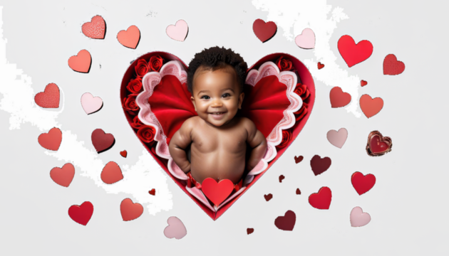 american day art smiling family s background space concept african holidays valentine dark children one happy baby text nubes banner february 14 holiday love joy cute adorable celebration diversity