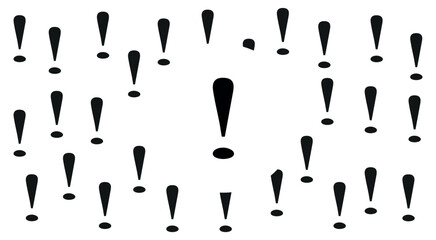 Exclamation mark icon vector. Yellow filled black line symbol