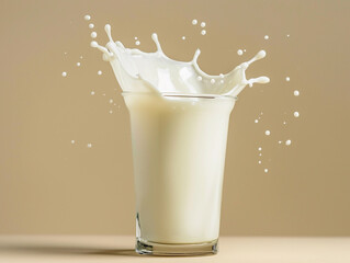 Dynamic Milk Splash in Glass