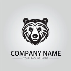 Bear head symbol company logo vector image on the white background