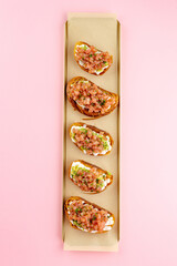 bruschetta with tuna and sauce