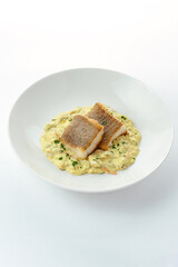 grilled fish with vegetables and sauce