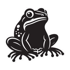 Frog silhouette black vector flat illustration.