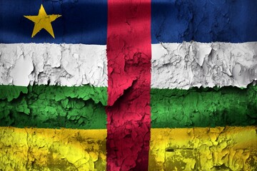 Central African Republic flag - realistic waving fabric flag