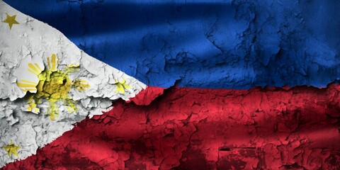 3D-Illustration of a Philippines flag - realistic waving fabric